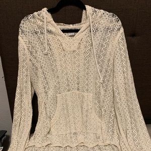 crochet hooded shirt